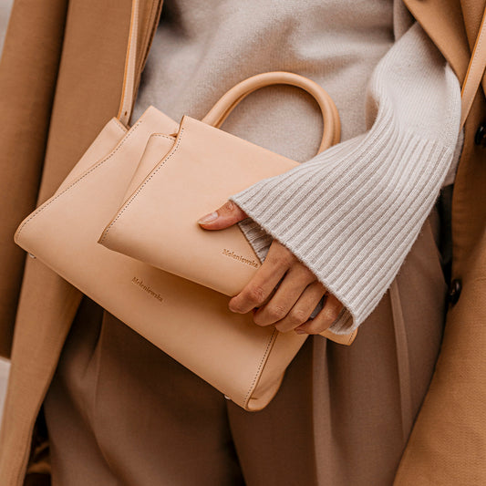 natural leather handbag