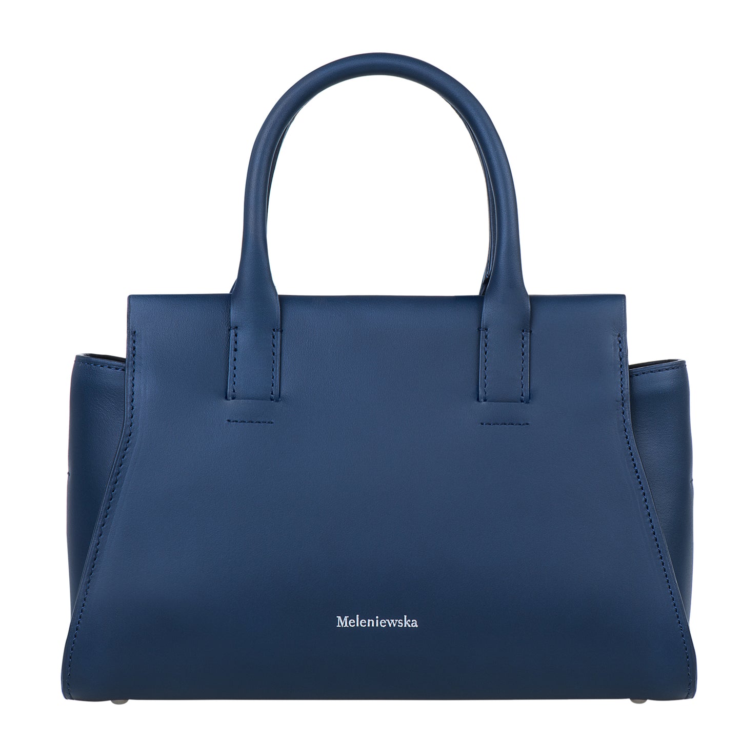 navy blue leather handbag