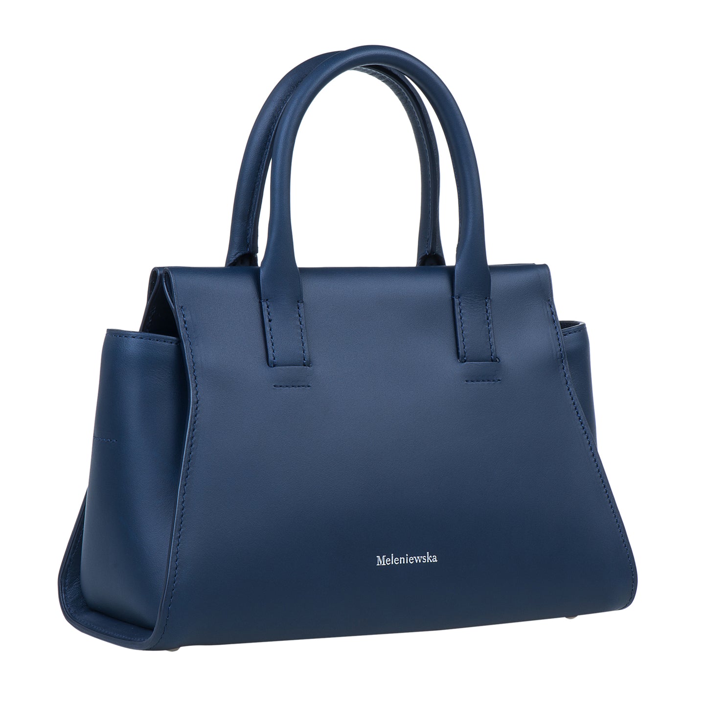 navy blue leather handbag