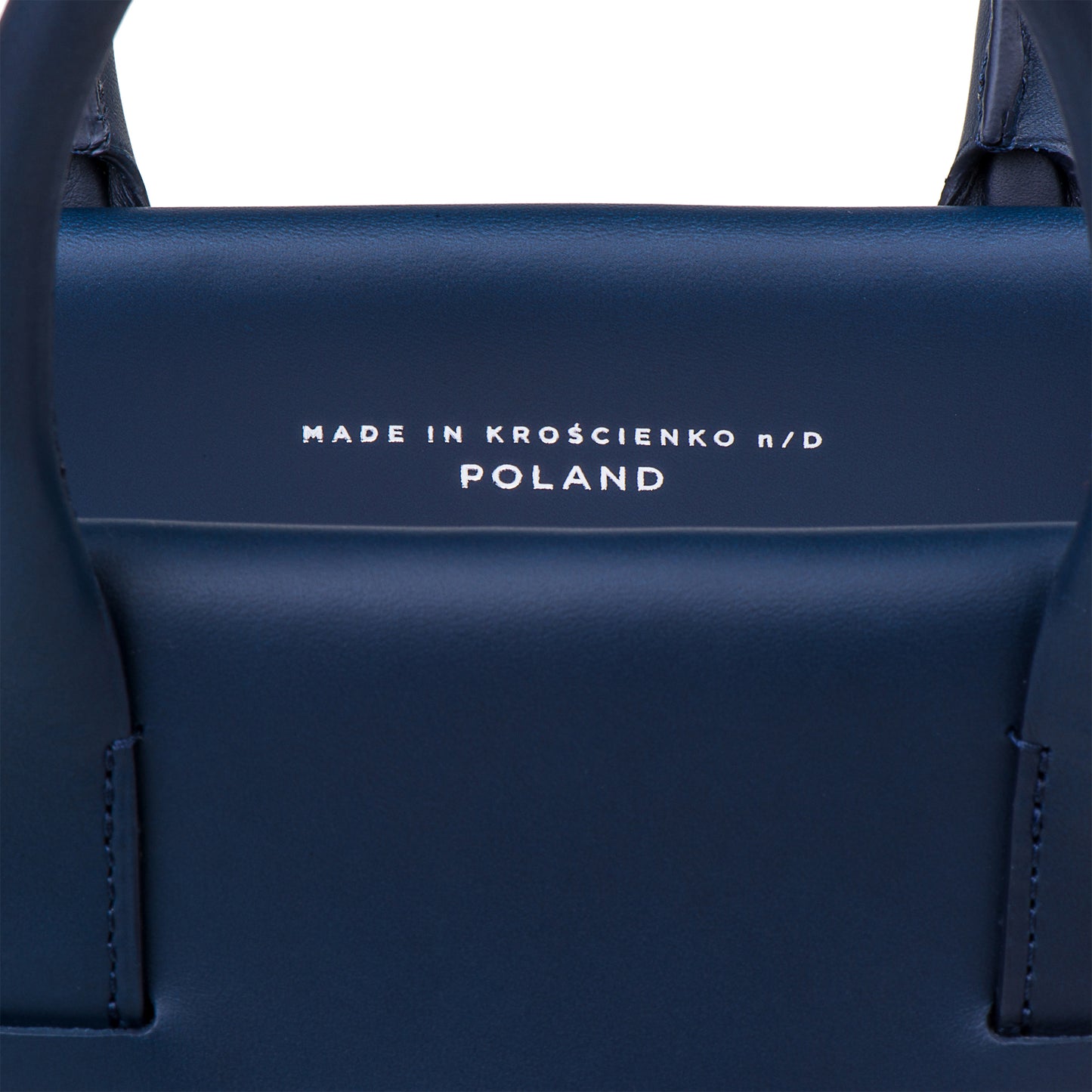 navy blue leather handbag