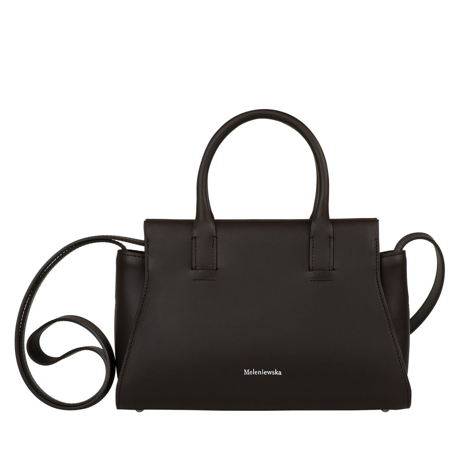 brown leather handbag