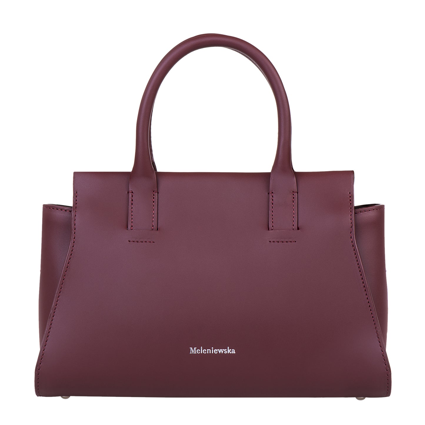 burgundy leather handbag