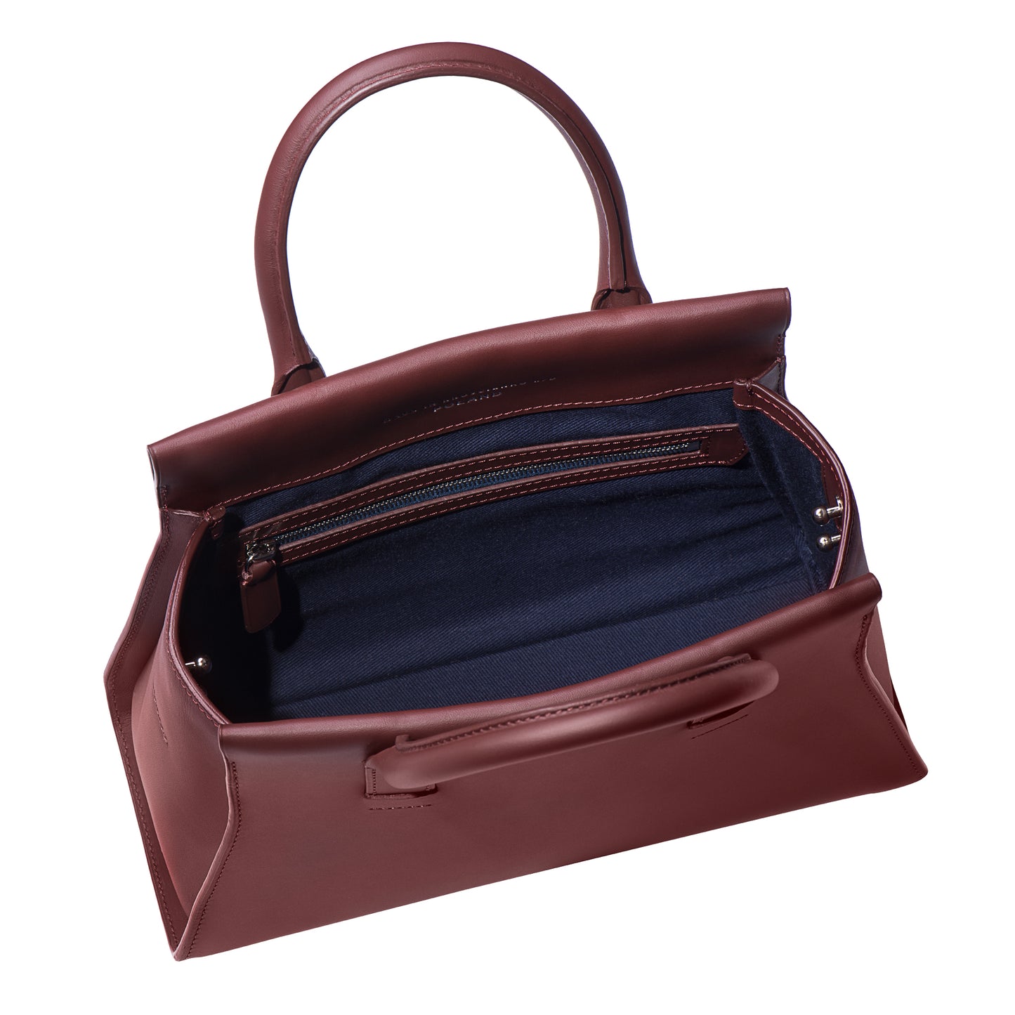 burgundy leather handbag