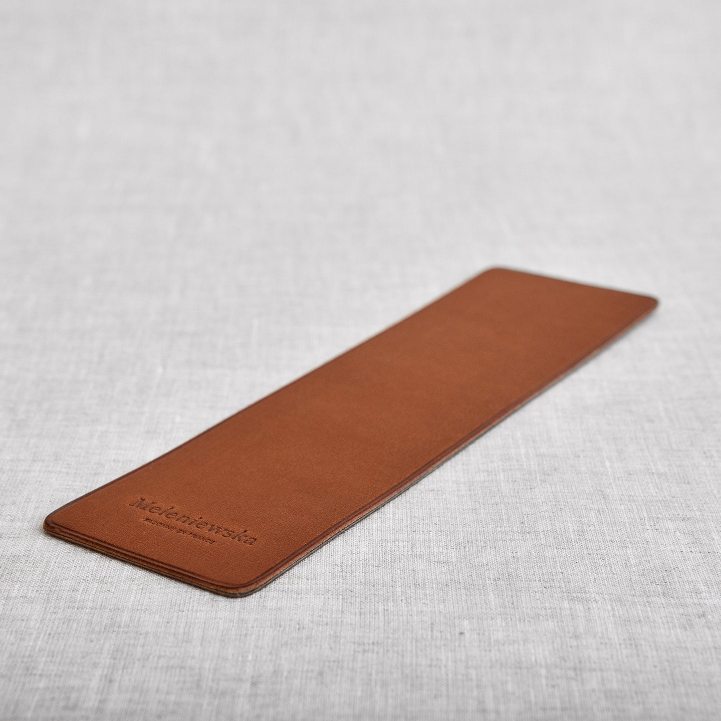 tan leather bookmark