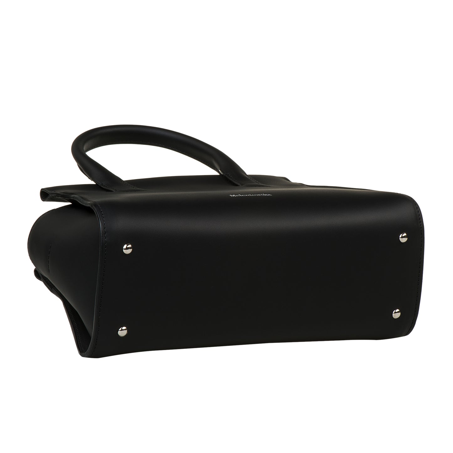 black leather handbag