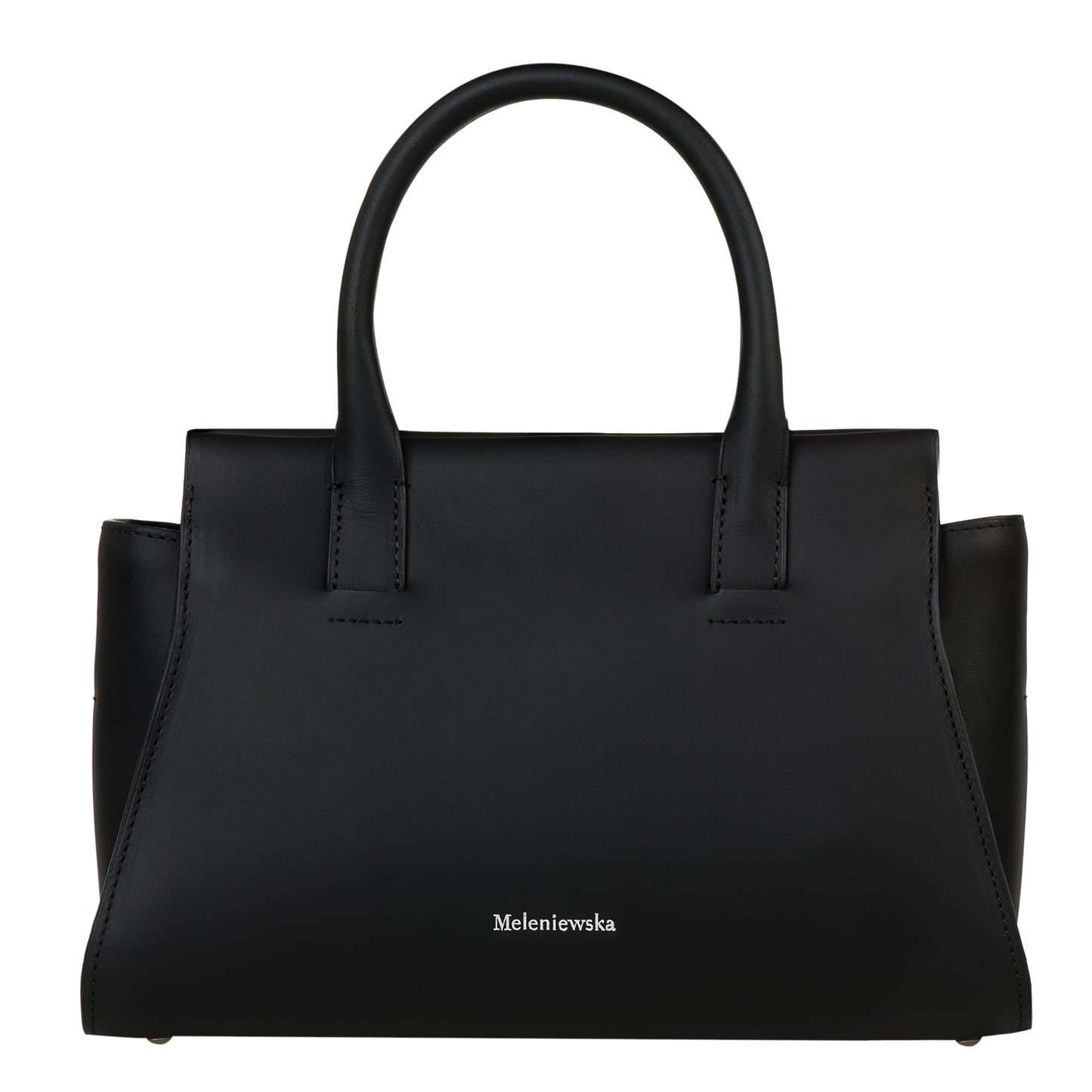 black leather handbag
