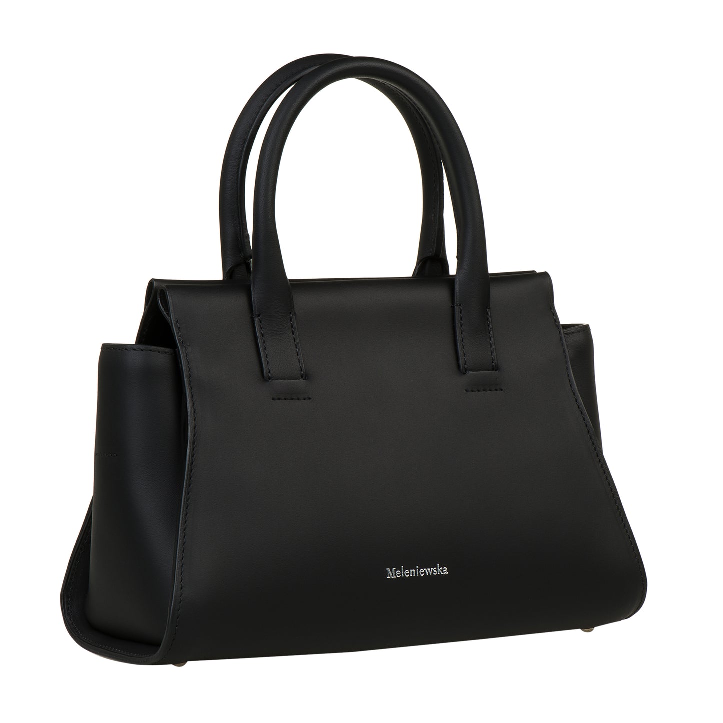 black leather handbag