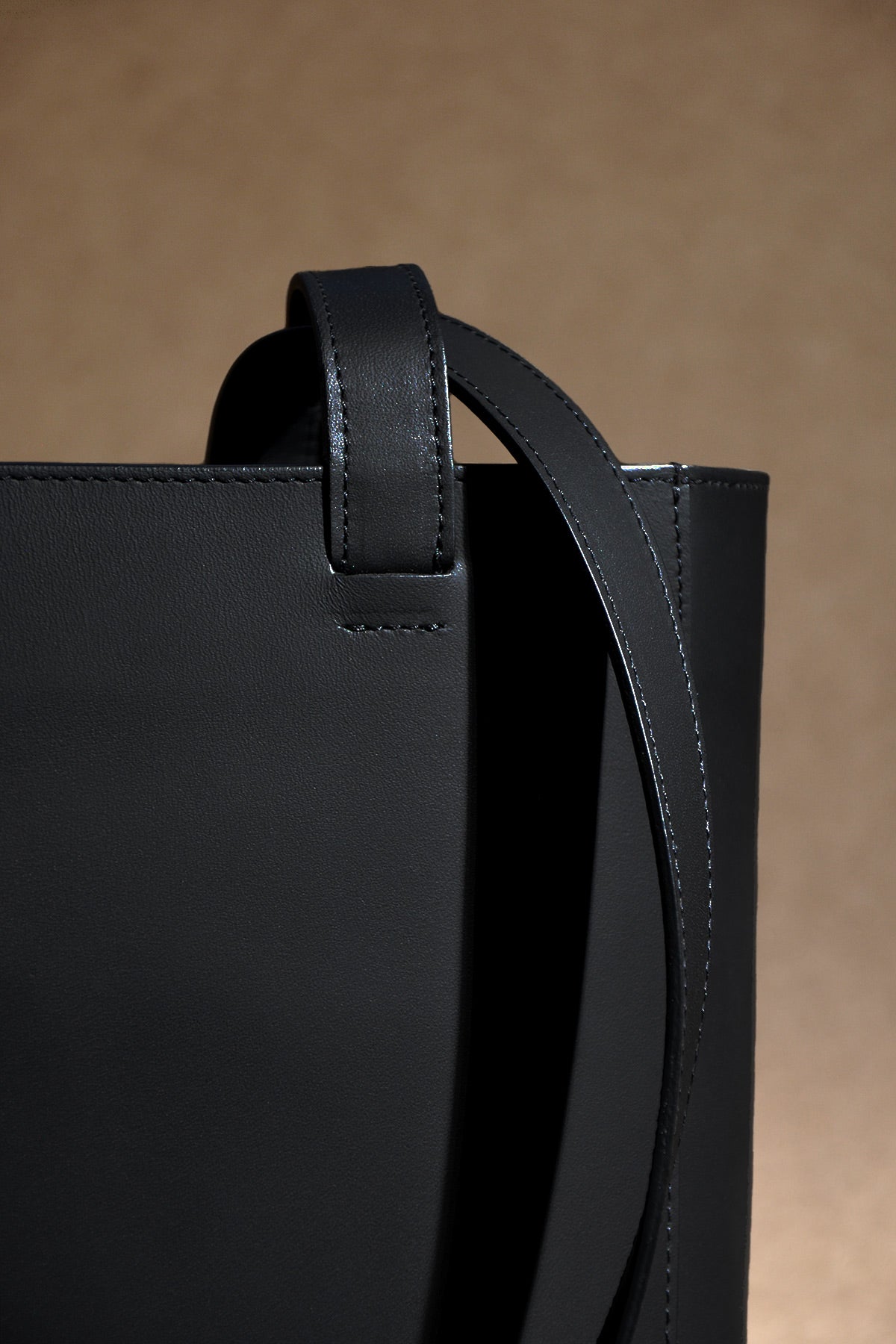 black leather tote bag