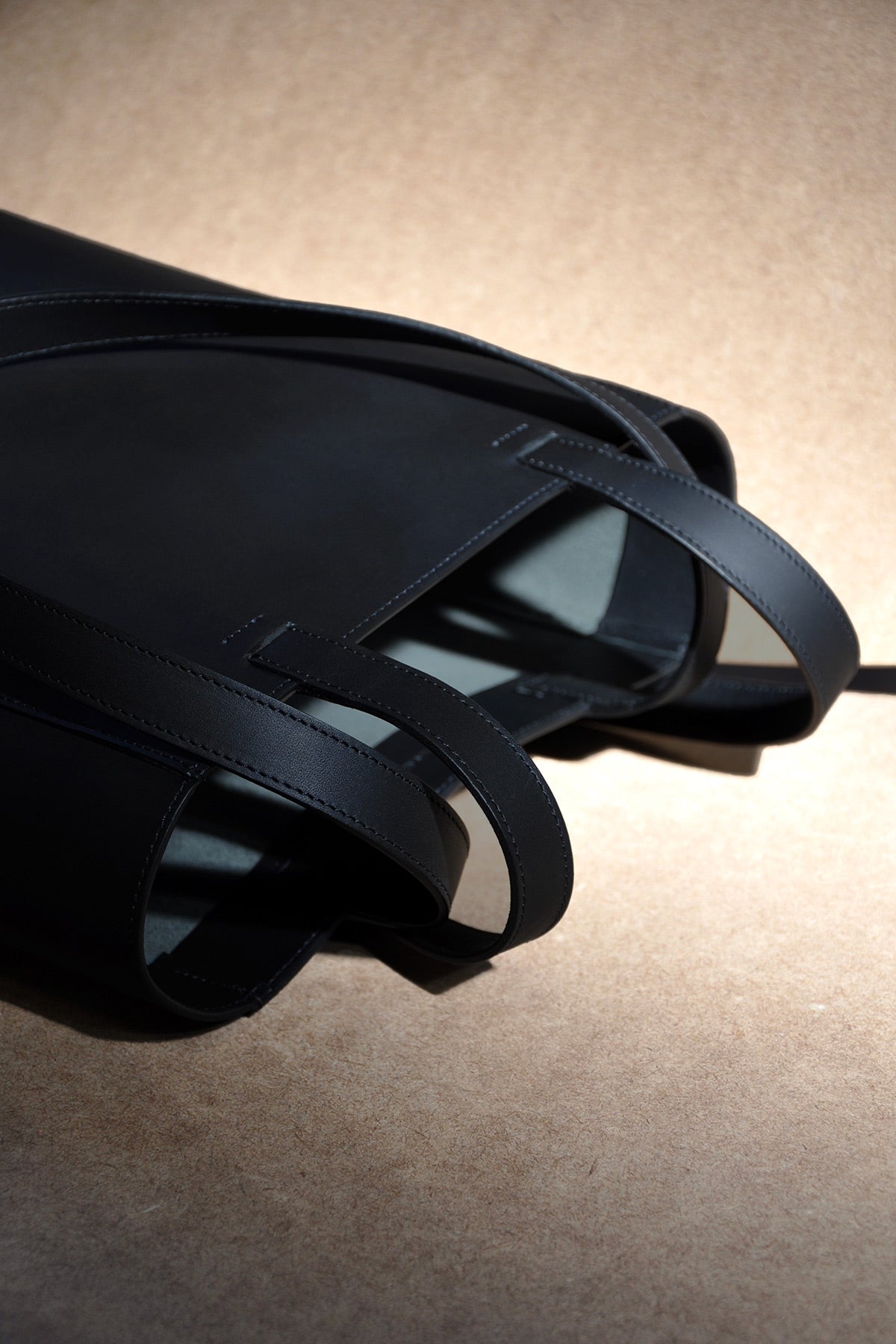 black leather tote bag