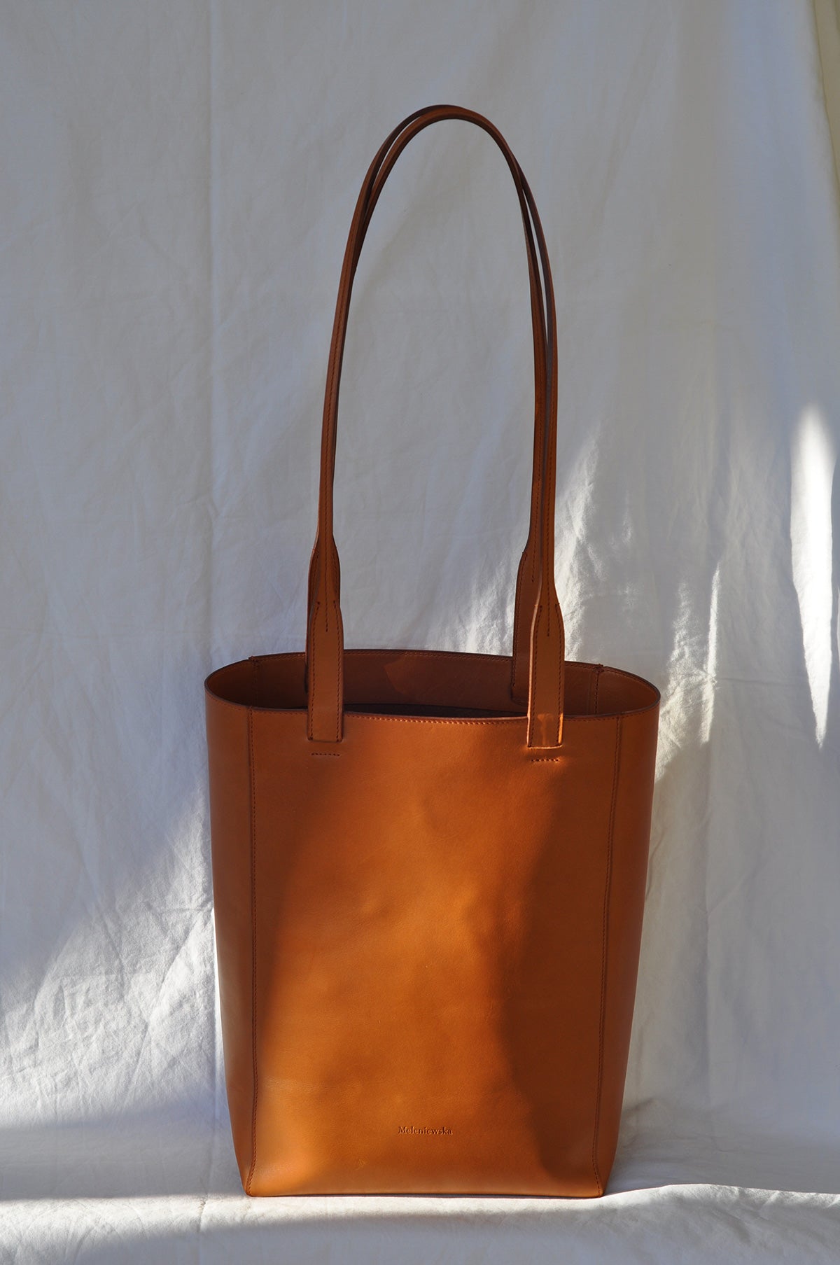 tan soft leather tote bag