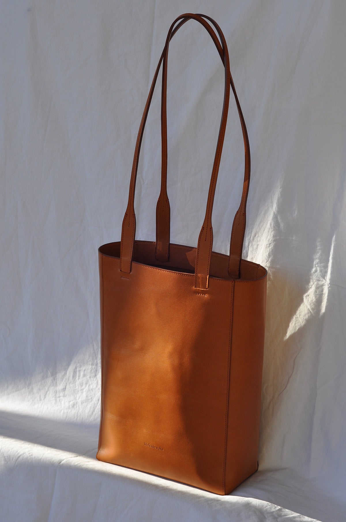 tan soft leather tote bag